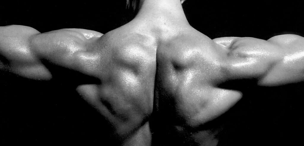 Athletic figure showing off muscles