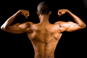 a person showing off muscles
