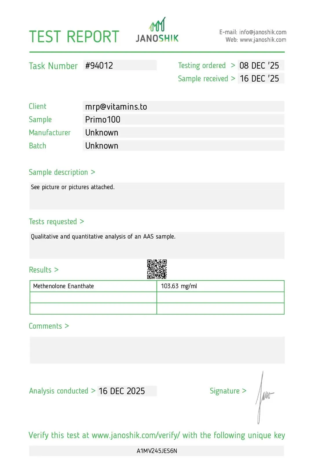 Primobolan Depot – Pharmaqo Labs