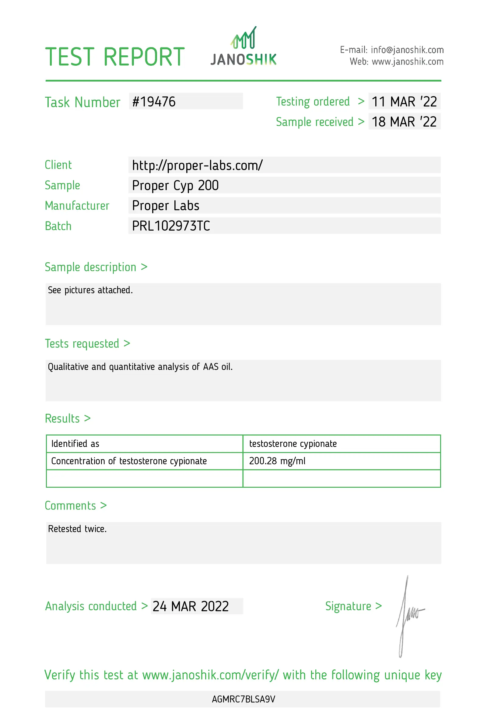 Testosterone Cypionate 200 – Proper Labs