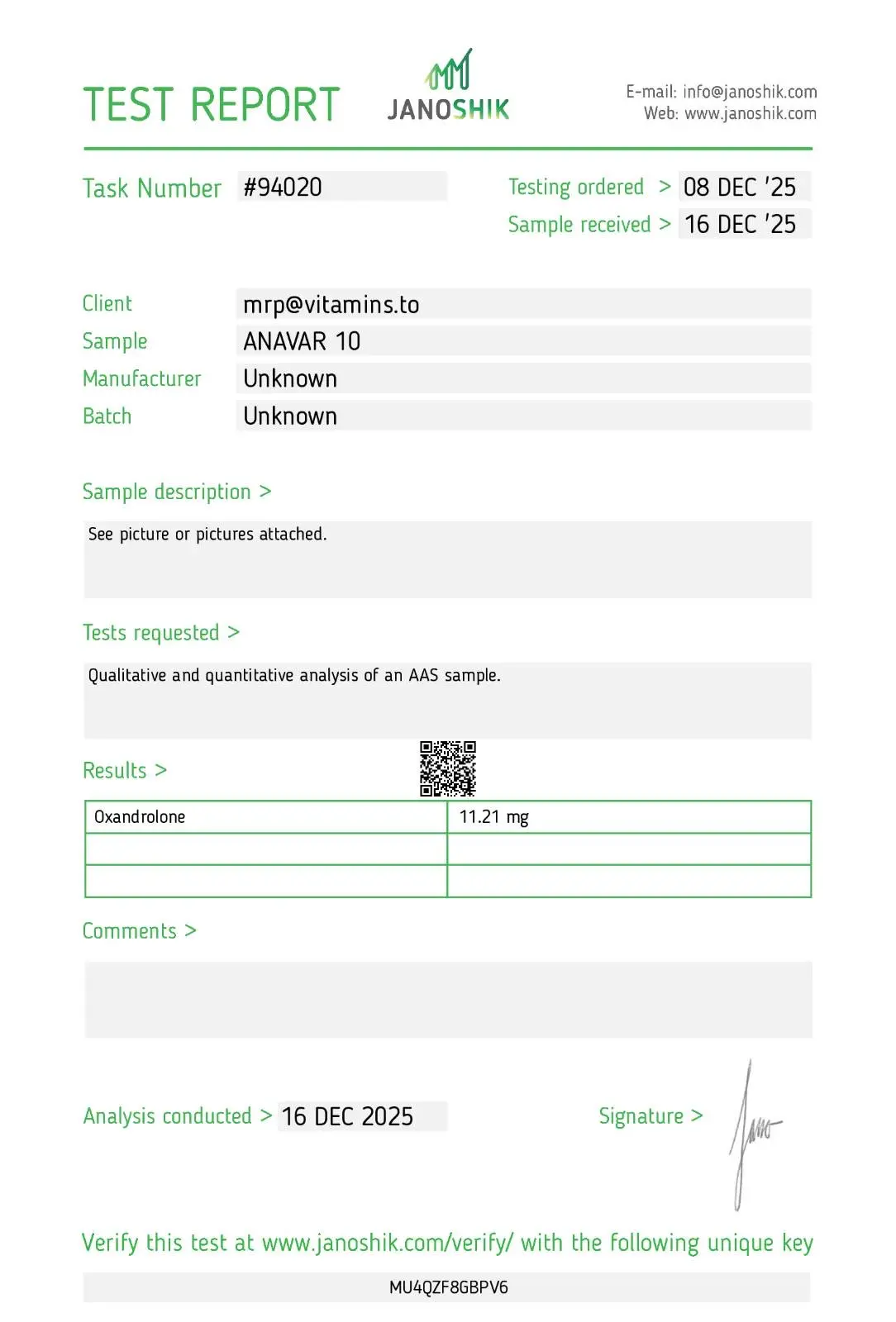 Anavar10 – Pharmaqo Labs [10mg/100tabs]