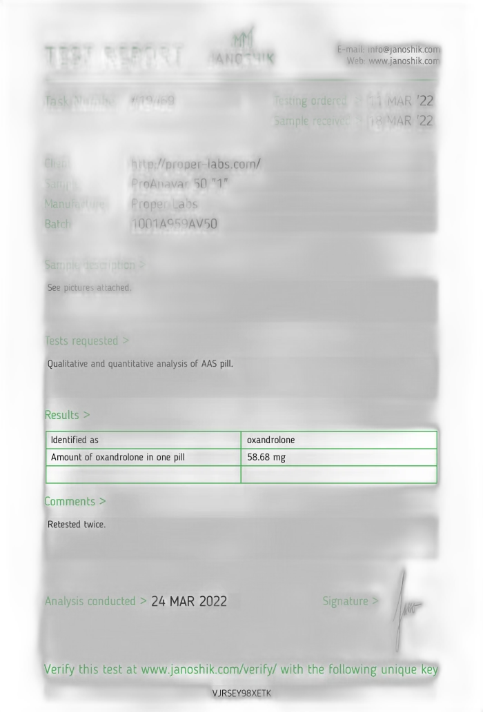 Anavar50 – Proper Labs [60tabs/50mg]