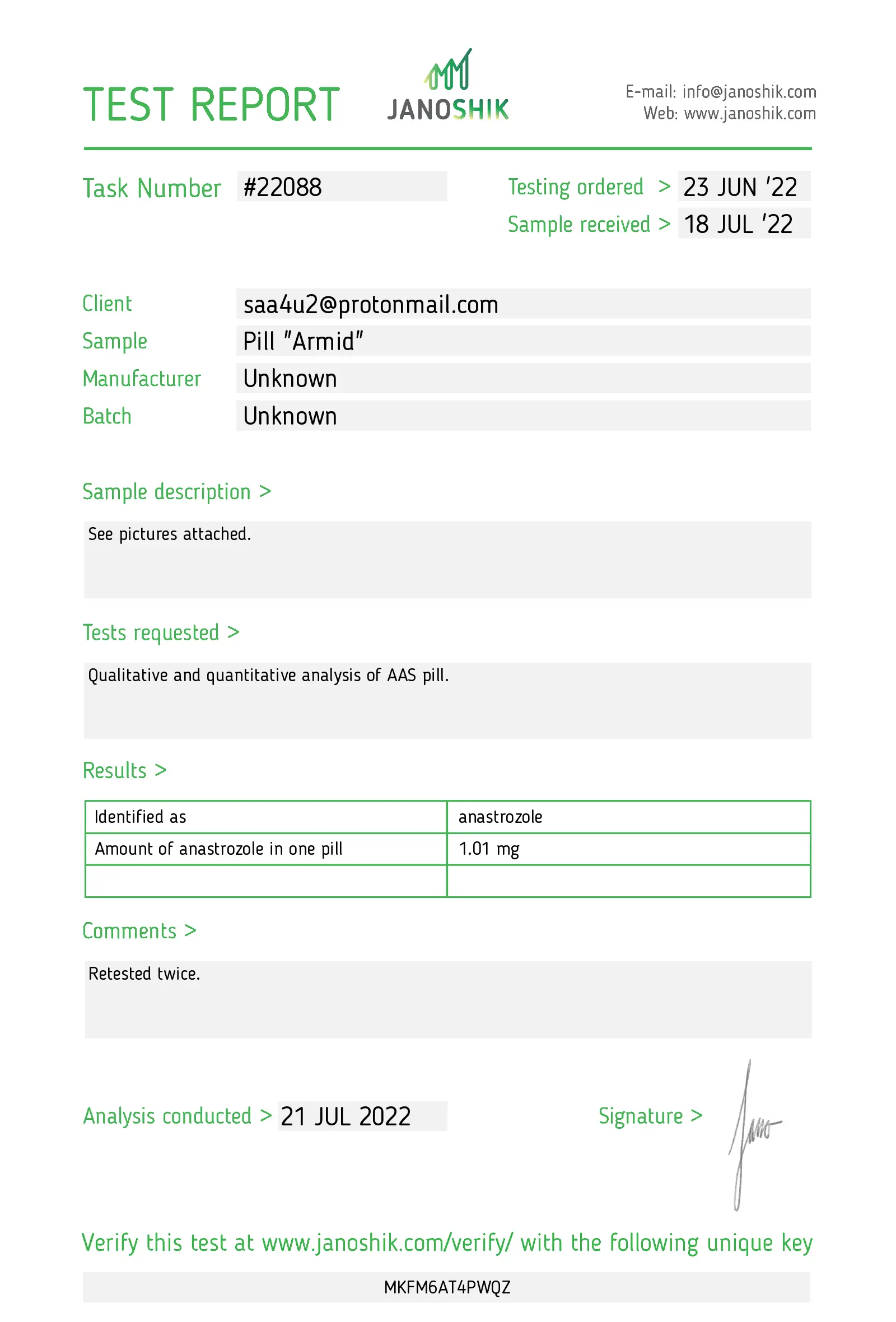 Arimidex – Proper Labs [50tab/1mg]